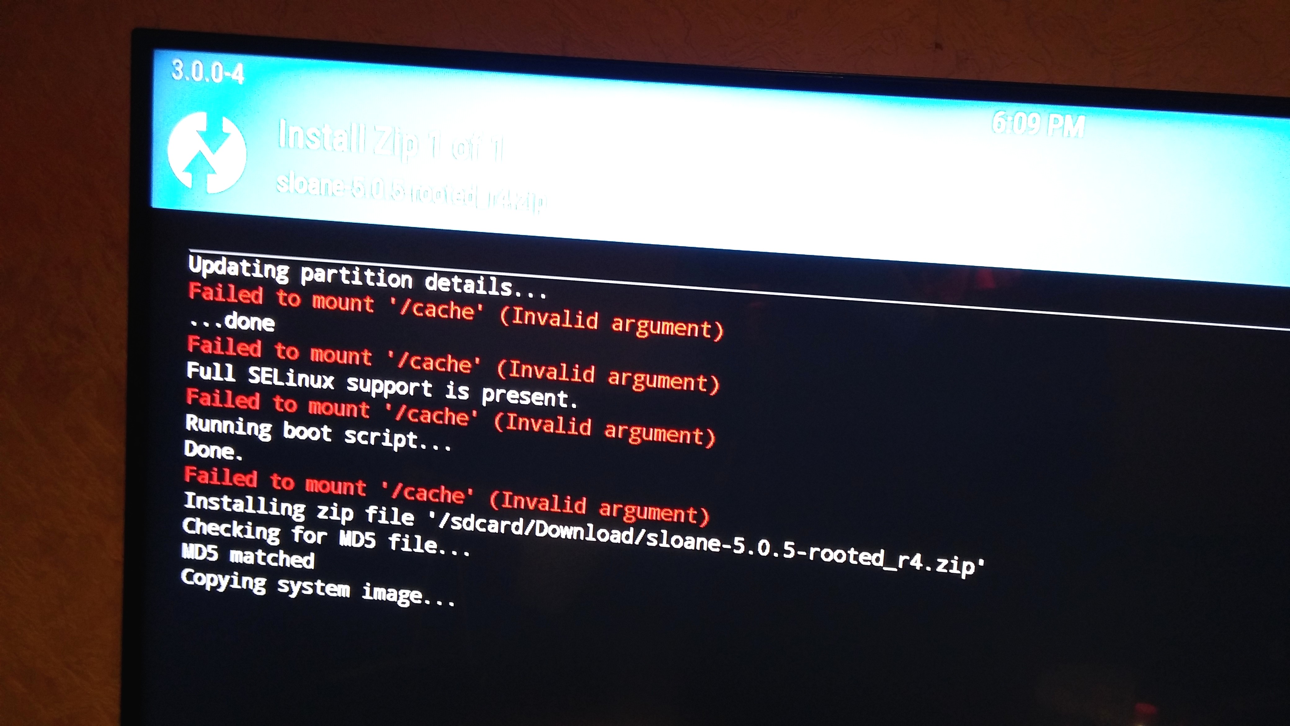 Trik atasi masalah Failed To Mount System (Invalid Argument) pada Sharp Aquos Zero 2 via TWRP